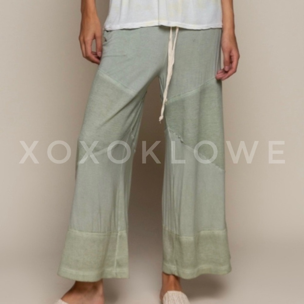 LAST ONE POL Sage Wide Leg Summer Palazzo Pants Loose Knit Lightweight - Picture 7 of 16